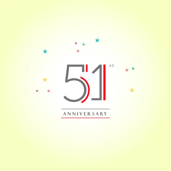 51. Jahrestag Logo Letter Design — Stockvektor