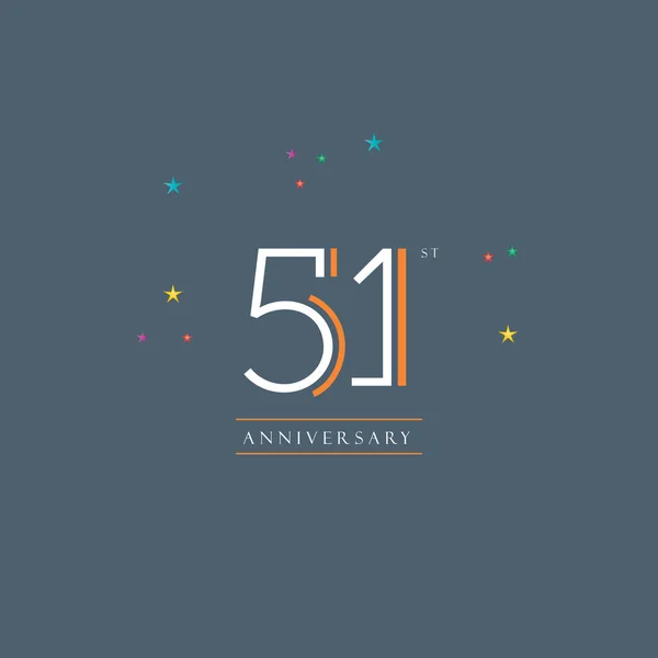 Projeto da carta do logotipo do aniversário 51st —  Vetores de Stock