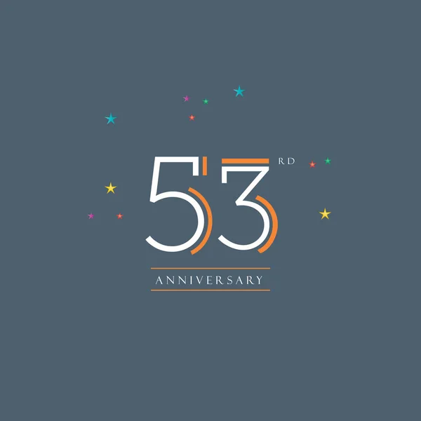 Logo zum 53. Jahrestag — Stockvektor