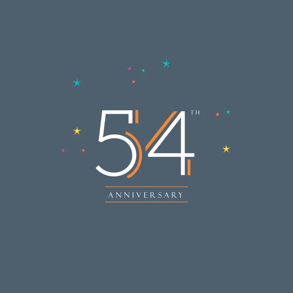 Logo zum 54. Jahrestag — Stockvektor