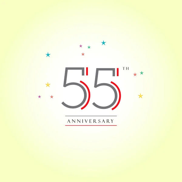 Logo zum 55. Jahrestag — Stockvektor