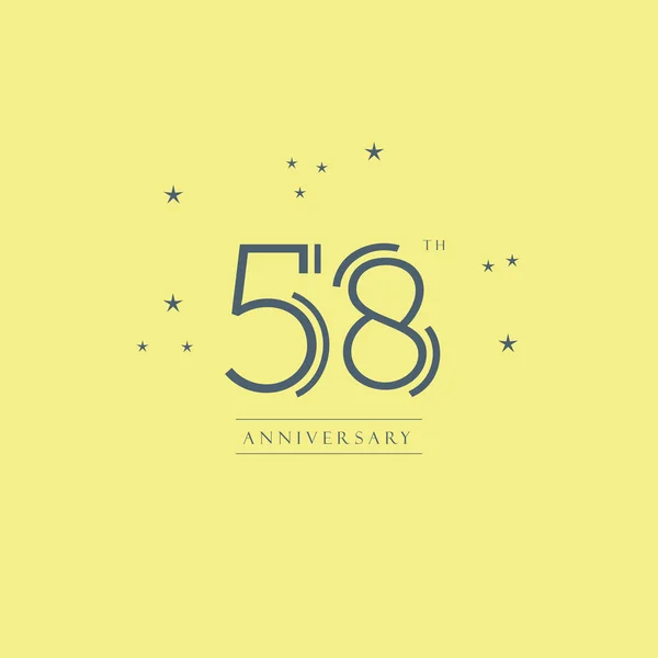 Logo zum 58. Jahrestag — Stockvektor