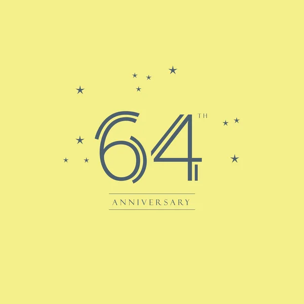 Logotipo do aniversário 64th — Vetor de Stock