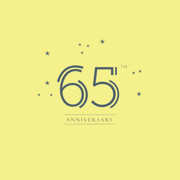 Logotipo do aniversário 65th — Vetor de Stock