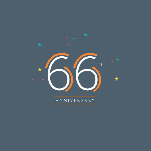 Logo zum 66. Jahrestag — Stockvektor