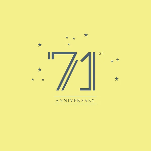 Logotipo do aniversário de 71 anos —  Vetores de Stock