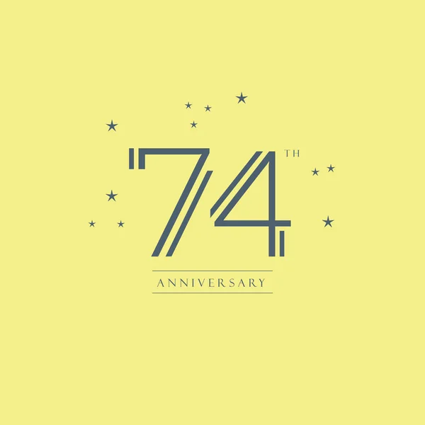 74η λογότυπος της επετείου — Διανυσματικό Αρχείο