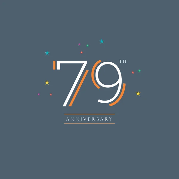 79: e årsdagen logotyp — Stock vektor