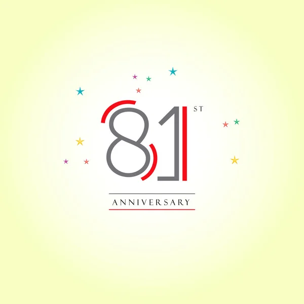 81th logo dell'anniversario — Vettoriale Stock