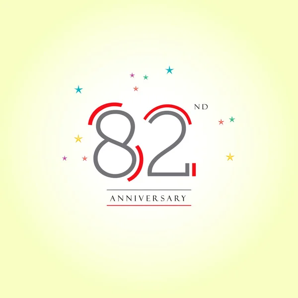 Logotipo do aniversário de 82 anos —  Vetores de Stock