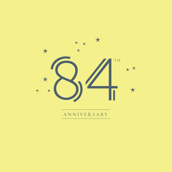 84e anniversaire logo — Image vectorielle