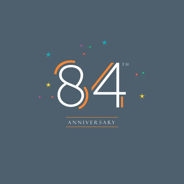 84: e årsdagen logotyp — Stock vektor