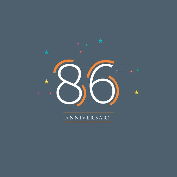 86: e årsdagen logotyp — Stock vektor