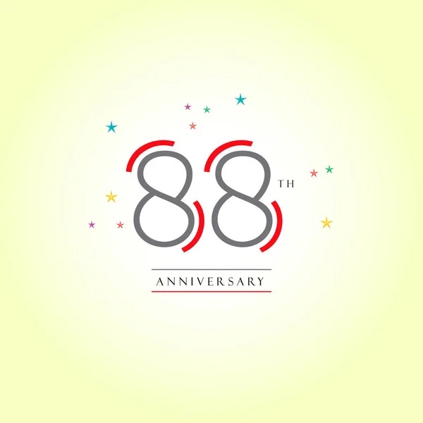 Логотип 88-летия — стоковый вектор