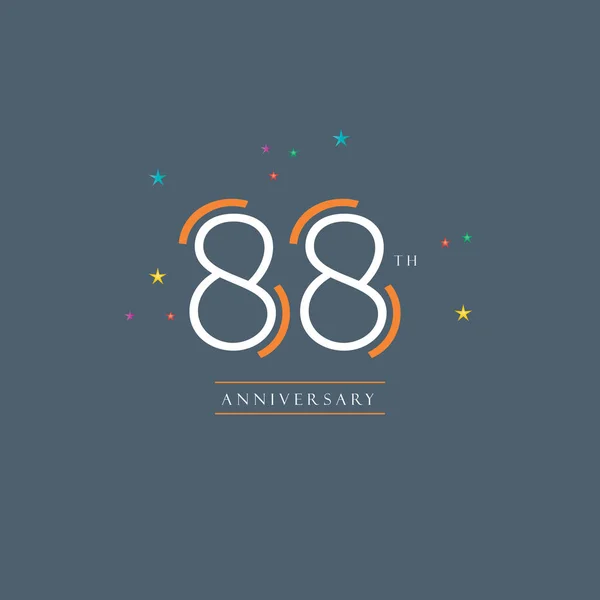 88-årsjubileums logotyp — Stock vektor