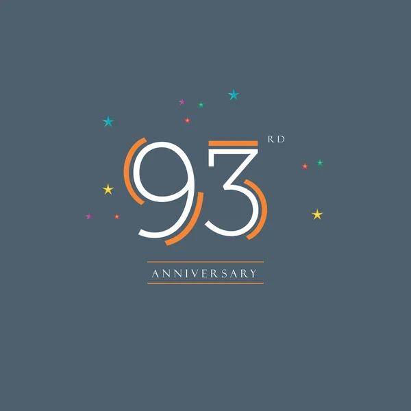 93th Anniversary logo — Stock Vector