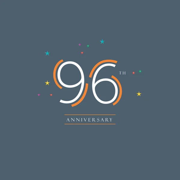 96: e årsdagen logotyp — Stock vektor