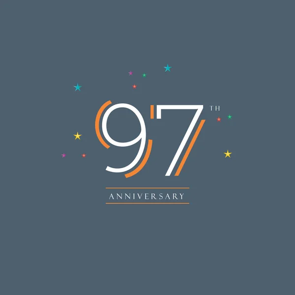 97th Anniversary logo — Stock Vector