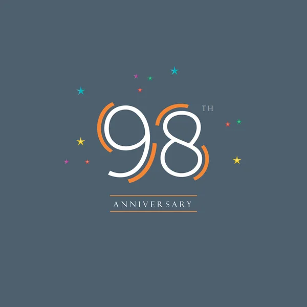 98th Anniversary logo — Stock Vector