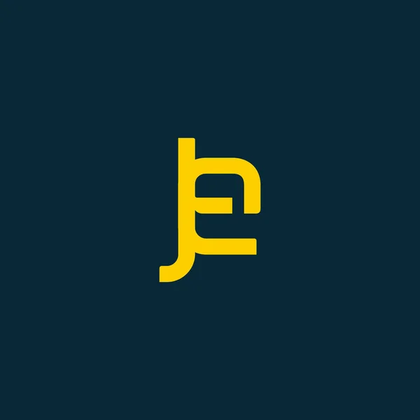接続されているロゴ Je の設計 — ストックベクタ