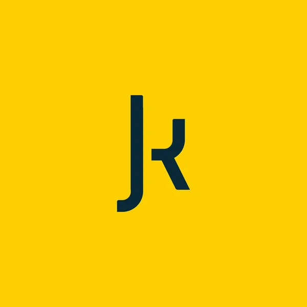 Projeto do logotipo conectado Jk —  Vetores de Stock