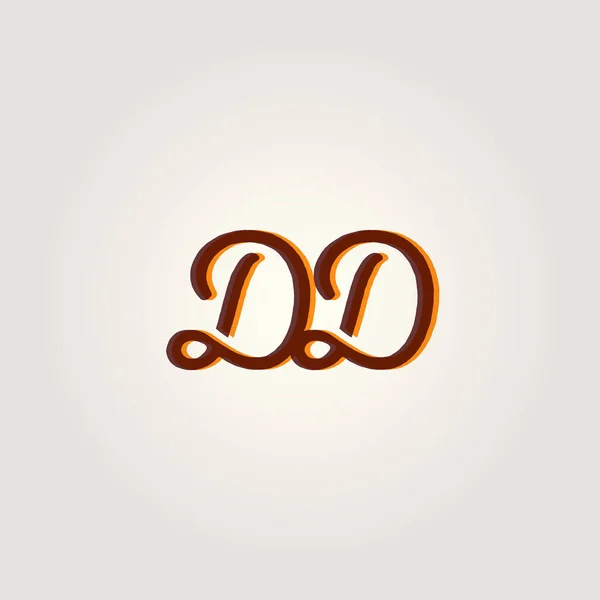 Letras conjuntas logotipo DD — Vetor de Stock