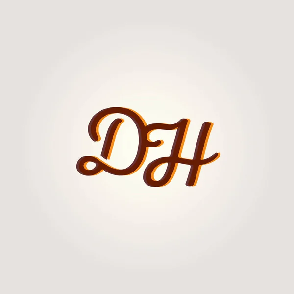 Vegyes levelek Dh logó — Stock Vector
