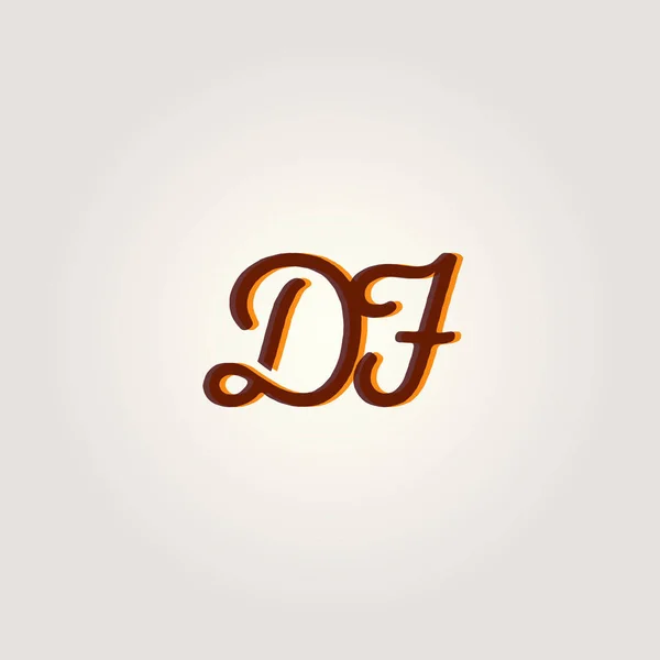 Vegyes levelek Df logó — Stock Vector
