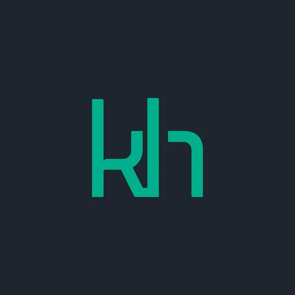连接的 kh 字母徽标 — 图库矢量图片