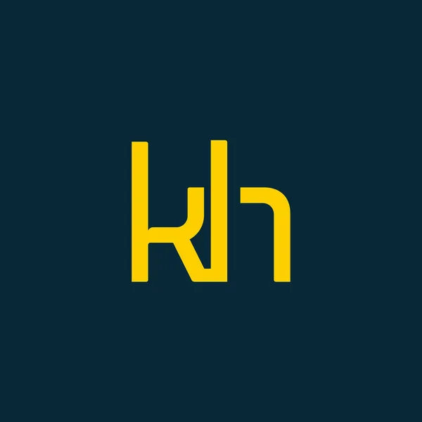 接続されている kh の文字ロゴ — ストックベクタ