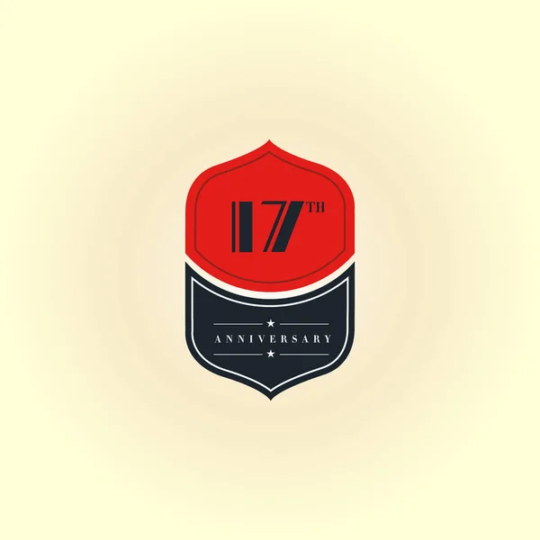 Logo zum 17. Jahrestag — Stockvektor