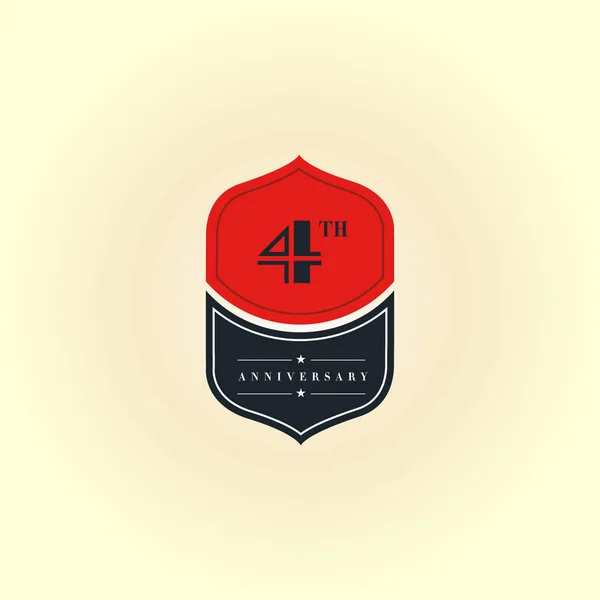 4 周年記念ロゴ — ストックベクタ