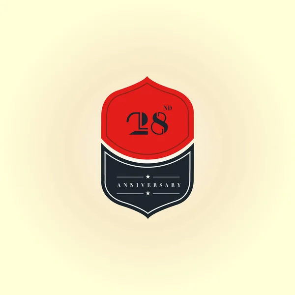 28η λογότυπος της επετείου — Διανυσματικό Αρχείο