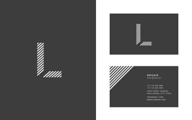 Dar çizgi harf L logosu