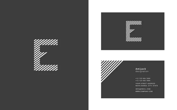 Narrow line letter E logo — Stock Vector