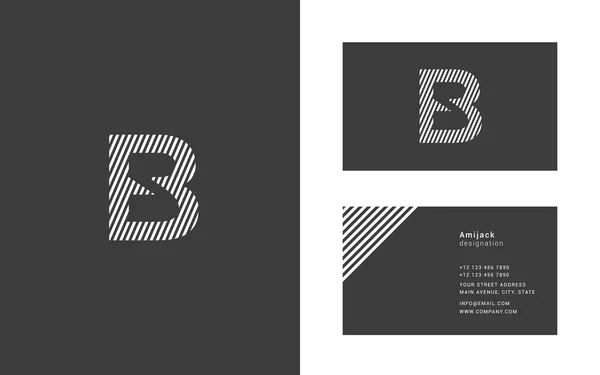 Ligne étroite lettre B logo — Image vectorielle