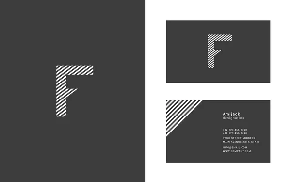 Linha estreita letra F logotipo — Vetor de Stock