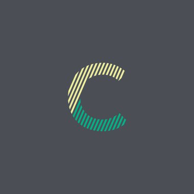 c harfi çizgi logo renkli