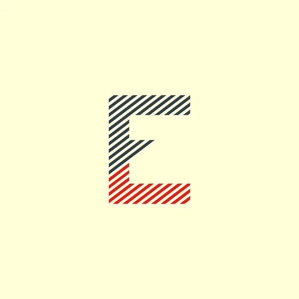 E 文字色ライン ロゴ — ストックベクタ