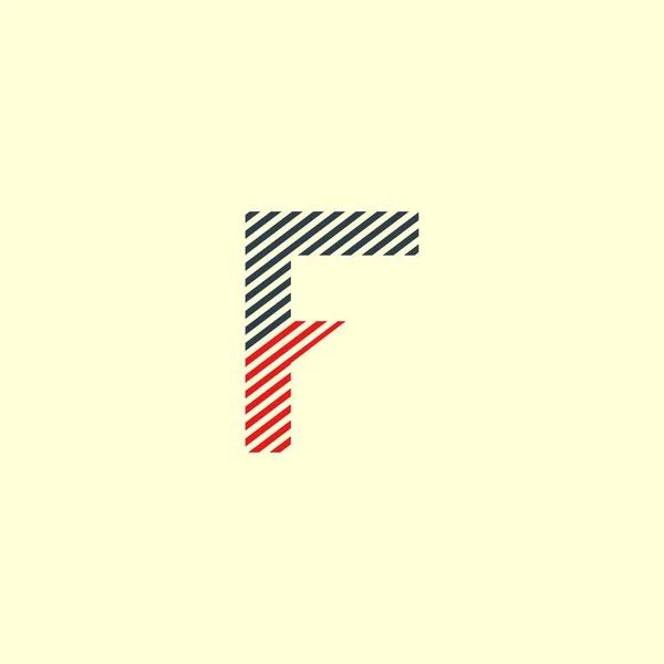 F brief gekleurde lijn logo — Stockvector