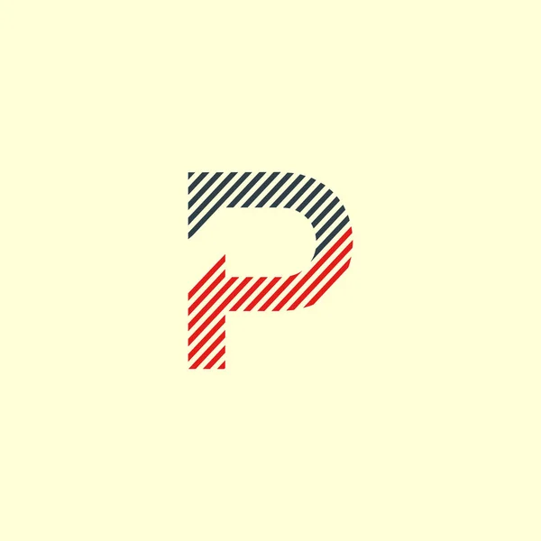 P brief gekleurde lijn logo — Stockvector