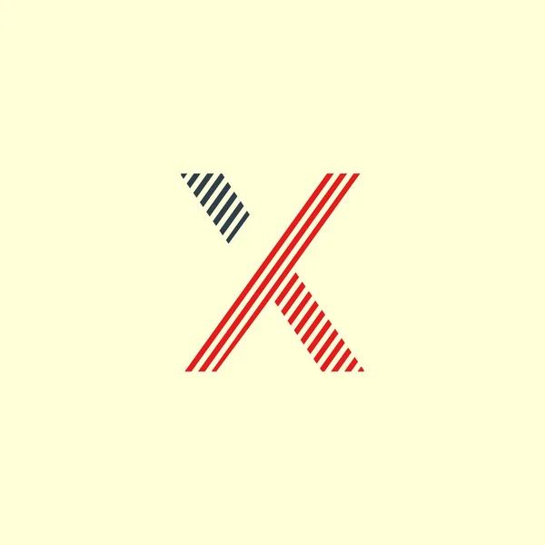 X Logo de ligne de couleur lettre — Image vectorielle