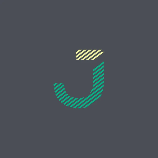 J επιστολή έγχρωμο λογότυπο γραμμή — Διανυσματικό Αρχείο