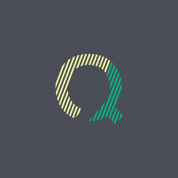 Q brev färgad linje logotyp — Stock vektor