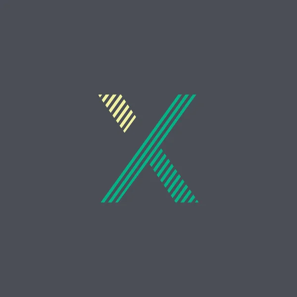 X Logo de ligne de couleur lettre — Image vectorielle