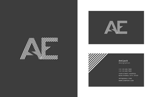 Narrow line letter A & E logo. — Stock Vector