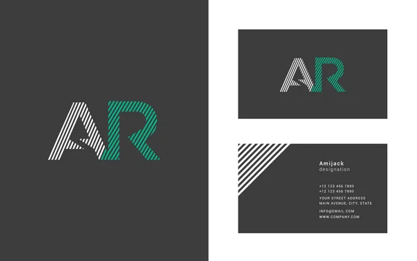 Narrow line letter A & R logo. — Stock Vector