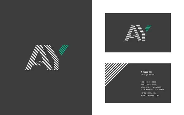 Úzké linie písmeno A & Y logo. — Stockový vektor
