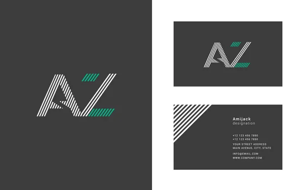 Linha estreita letra A & Z logotipo . — Vetor de Stock