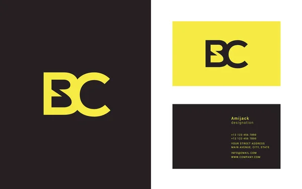 Ícone de logotipo conjunto BC — Vetor de Stock